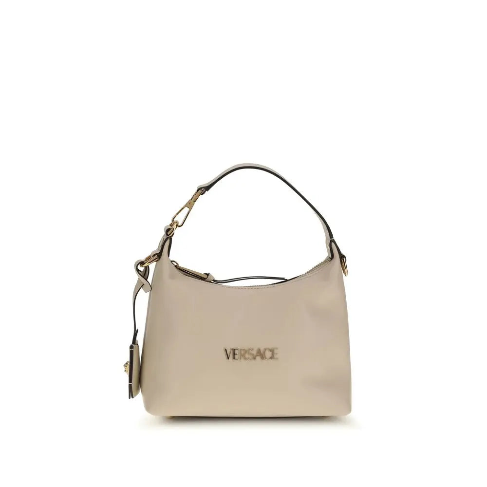 Beige Calf Leather Bos Taurus Handbag Versace