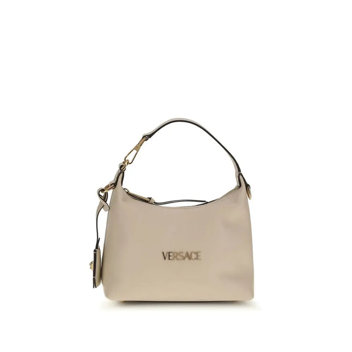 Beige Calf Leather Bos Taurus Handbag Versace