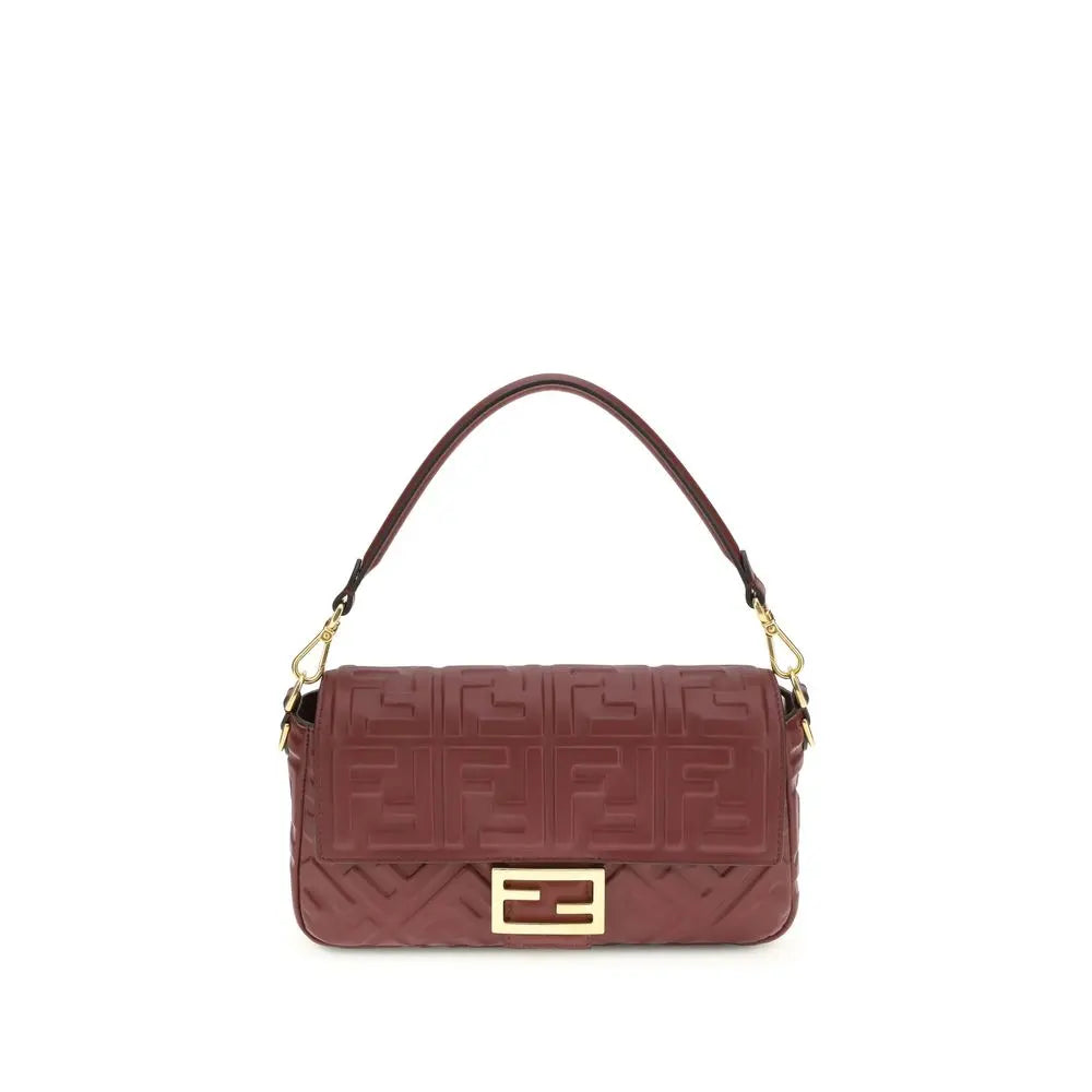 Bordeaux Calf Leather Bos Taurus Shoulder Bag Fendi