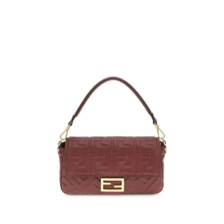 Bordeaux Calf Leather Bos Taurus Shoulder Bag Fendi