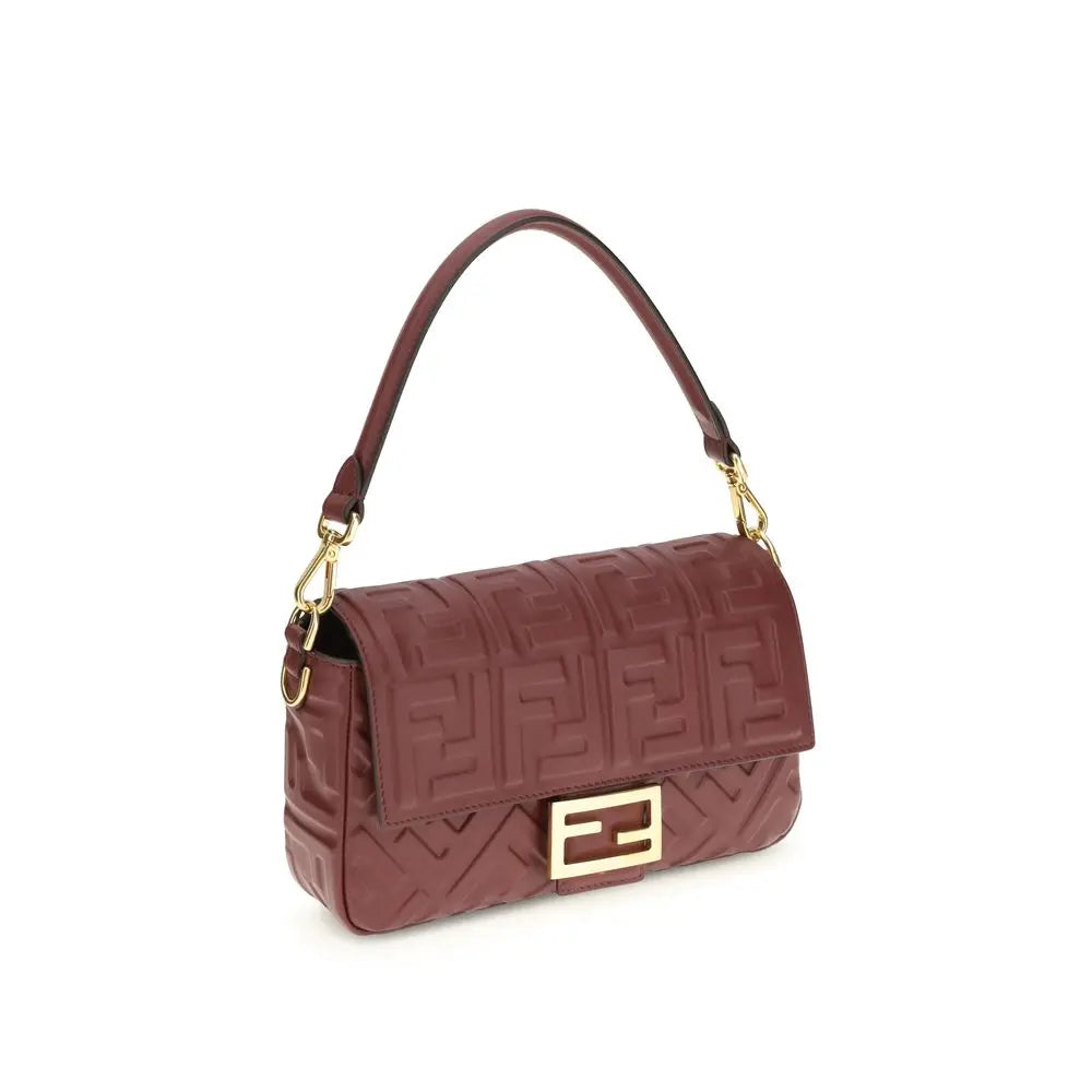 Bordeaux Calf Leather Bos Taurus Shoulder Bag Fendi