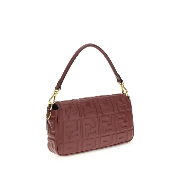 Bordeaux Calf Leather Bos Taurus Shoulder Bag Fendi