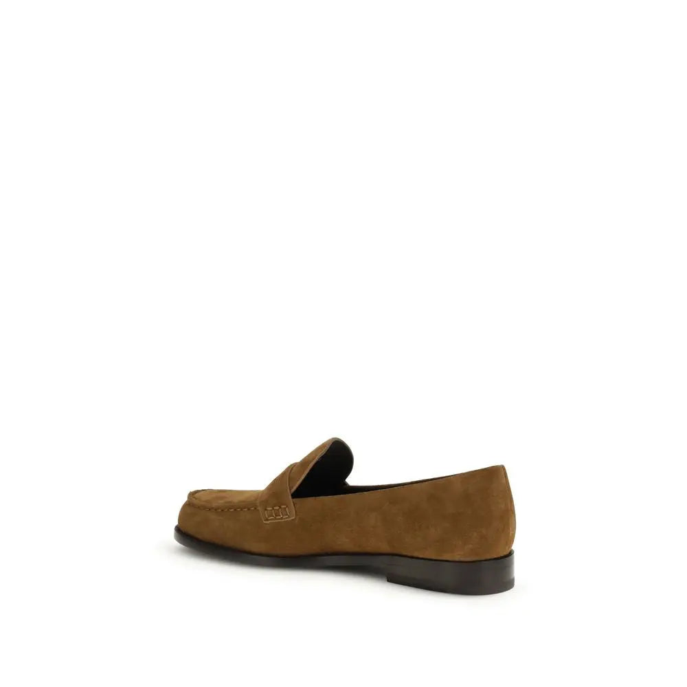 Beige Calf Leather Bos Taurus Slip-On Loafers Tory Burch