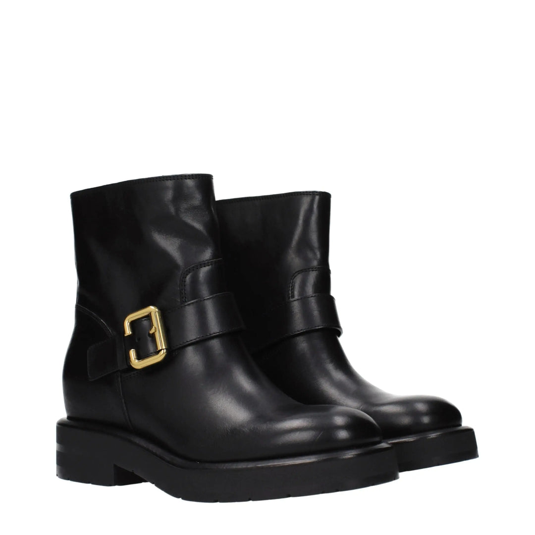 Black Leather Ankle Boots Chloé
