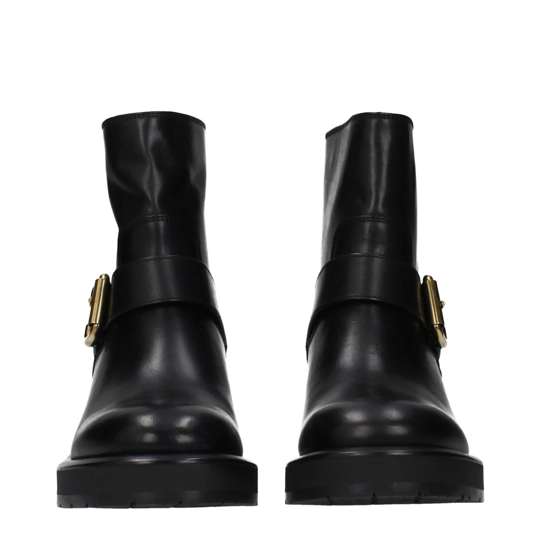 Black Leather Ankle Boots Chloé