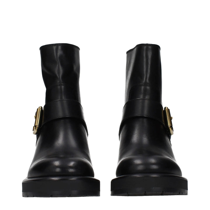 Black Leather Ankle Boots Chloé