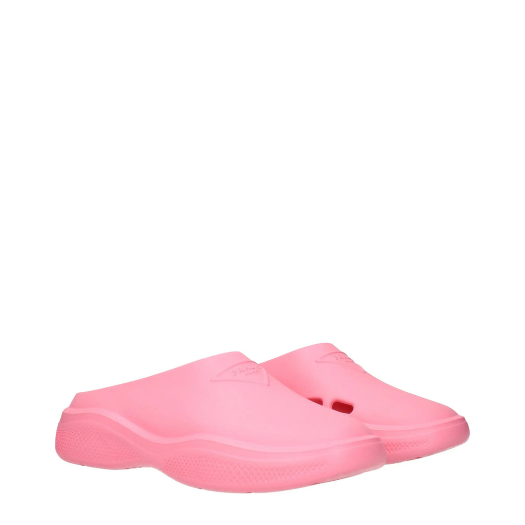 Pink Cotton Slippers Prada