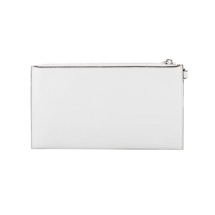 White Leather Clutch Bag Michael Kors