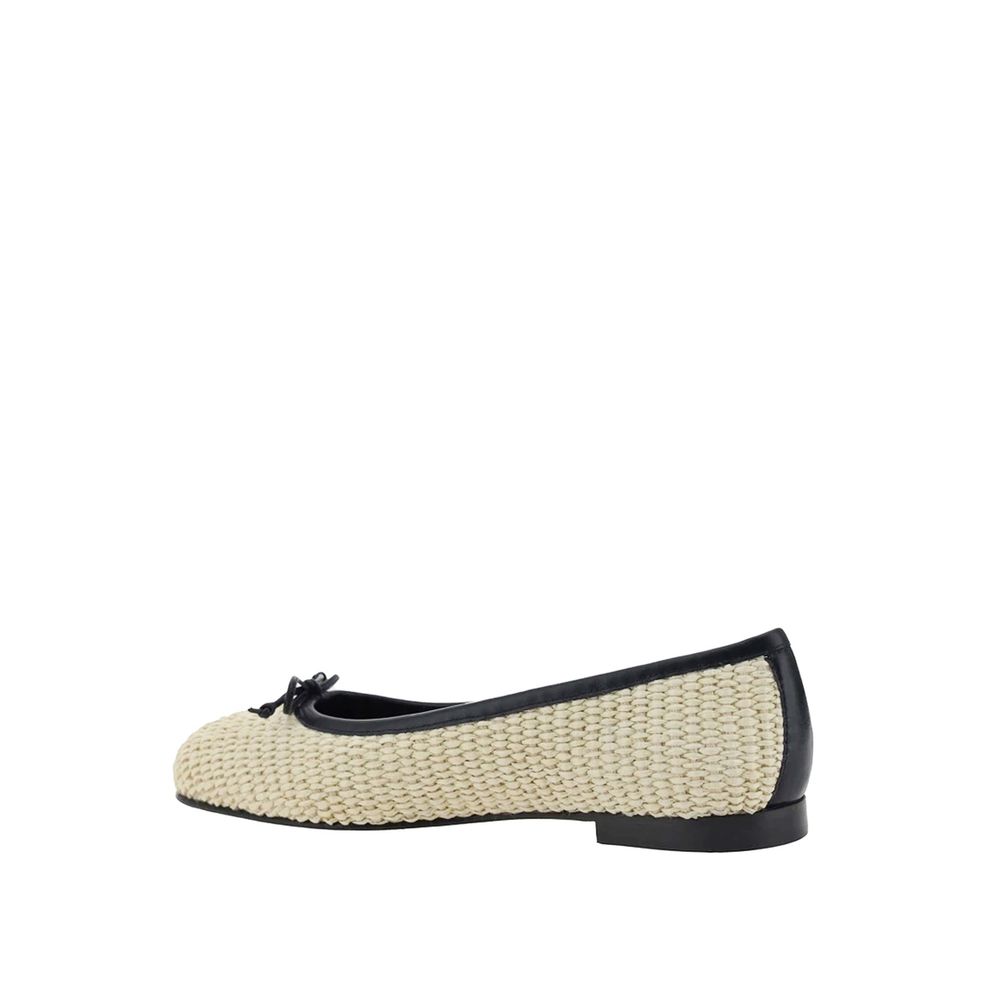 Beige Raffia Ballet Flats Manolo Blahnik