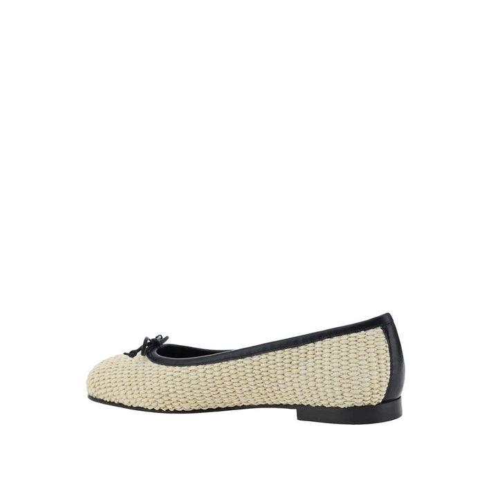 Beige Raffia Ballet Flats Manolo Blahnik