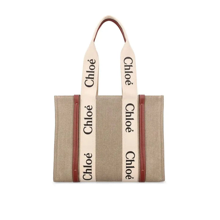 Beige Linen Tote Bag Chloé