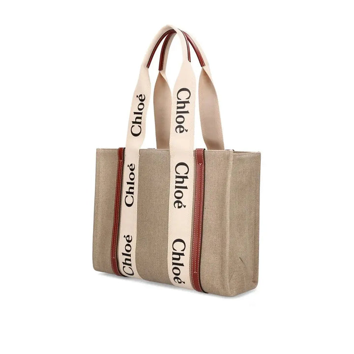 Beige Linen Tote Bag Chloé
