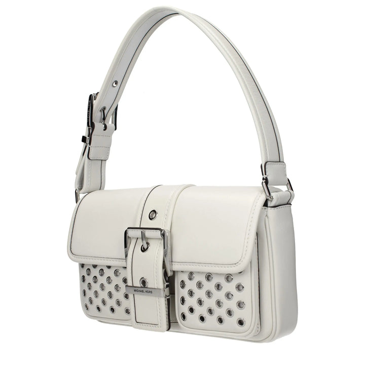 White Leather Shoulder Bag Michael Kors