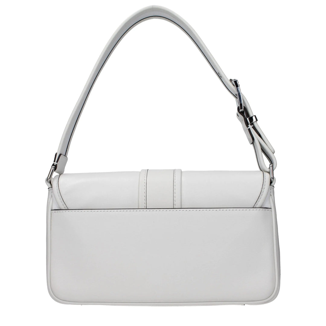 White Leather Shoulder Bag Michael Kors