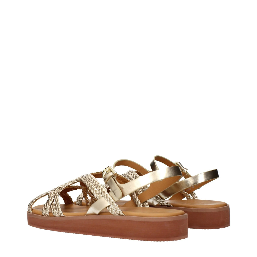 Gold Polyethylene Flat Sandals See By Chloé