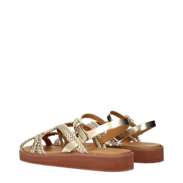 Gold Polyethylene Flat Sandals See By Chloé