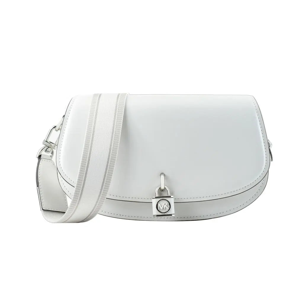 White Leather Shoulder Bag Michael Kors