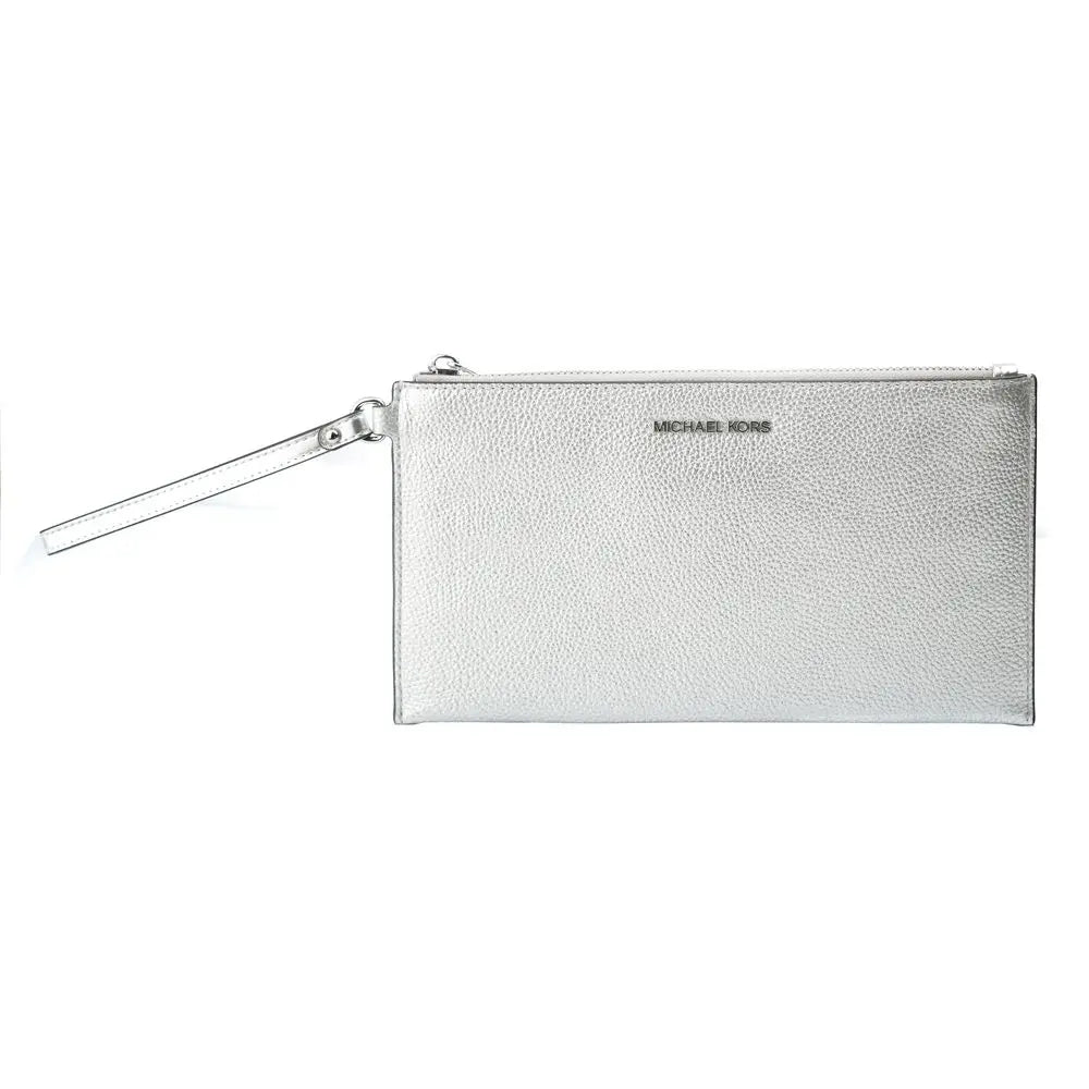 Gray Leather Clutch Bag Michael Kors