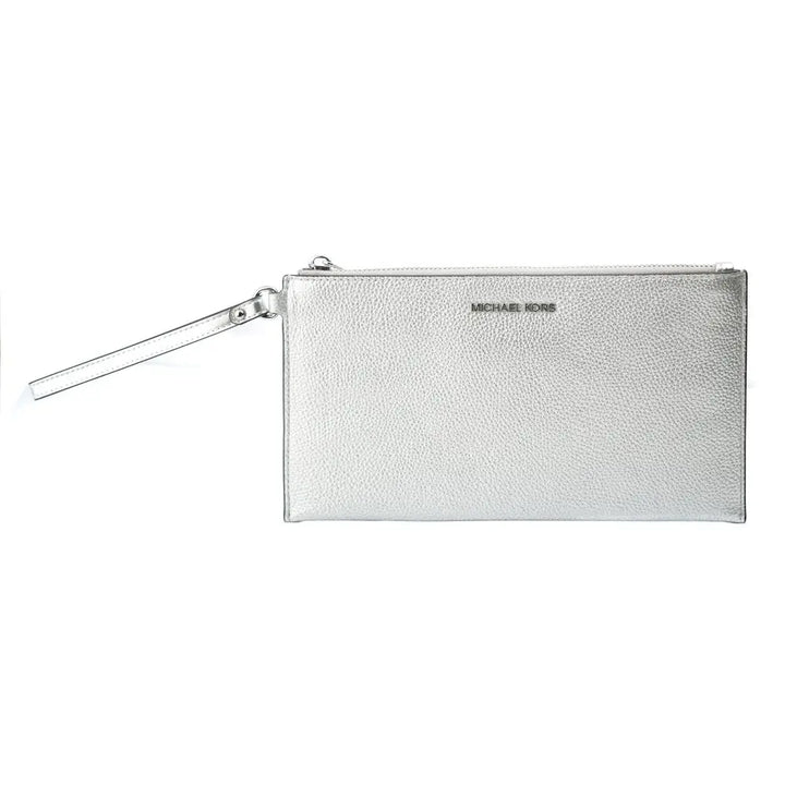 Gray Leather Clutch Bag Michael Kors