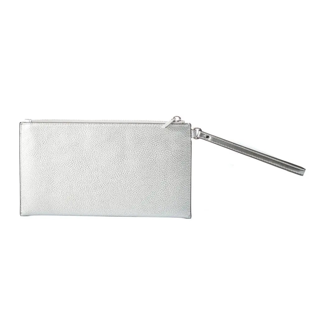 Gray Leather Clutch Bag Michael Kors