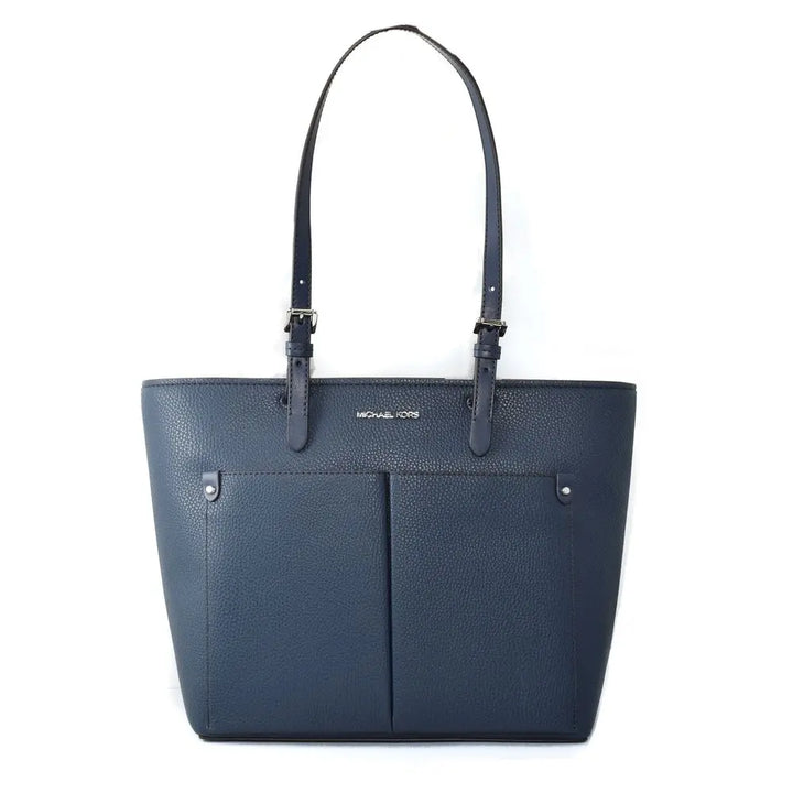 Blue Artificial Leather Tote Bag Michael Kors