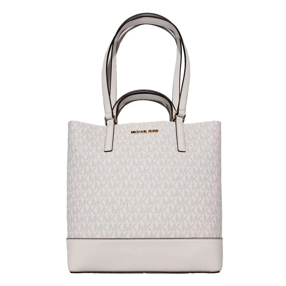 White Leather Tote Bag Michael Kors