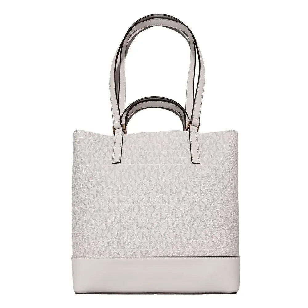 White Leather Tote Bag Michael Kors