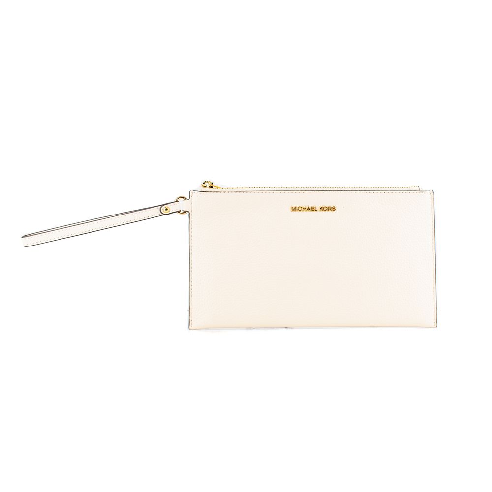 Beige Leather Clutch Bag Michael Kors