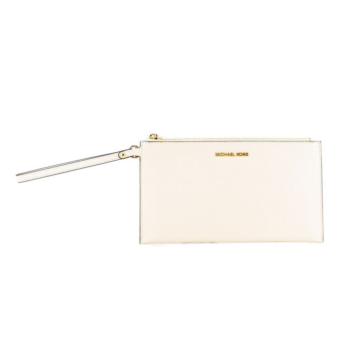 Beige Leather Clutch Bag Michael Kors