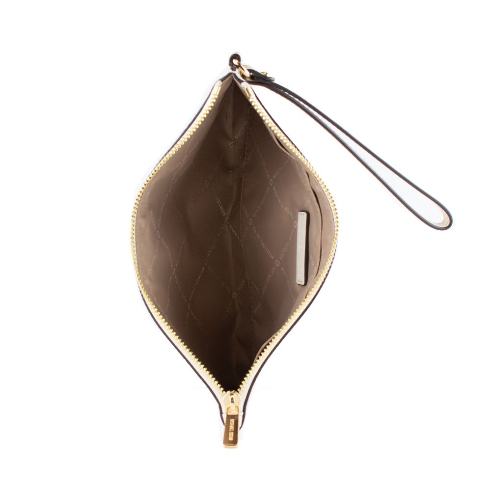 Beige Leather Clutch Bag Michael Kors