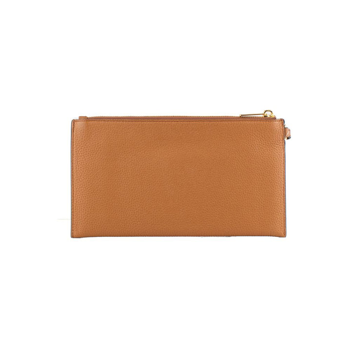 Brown Leather Clutch Bag Michael Kors