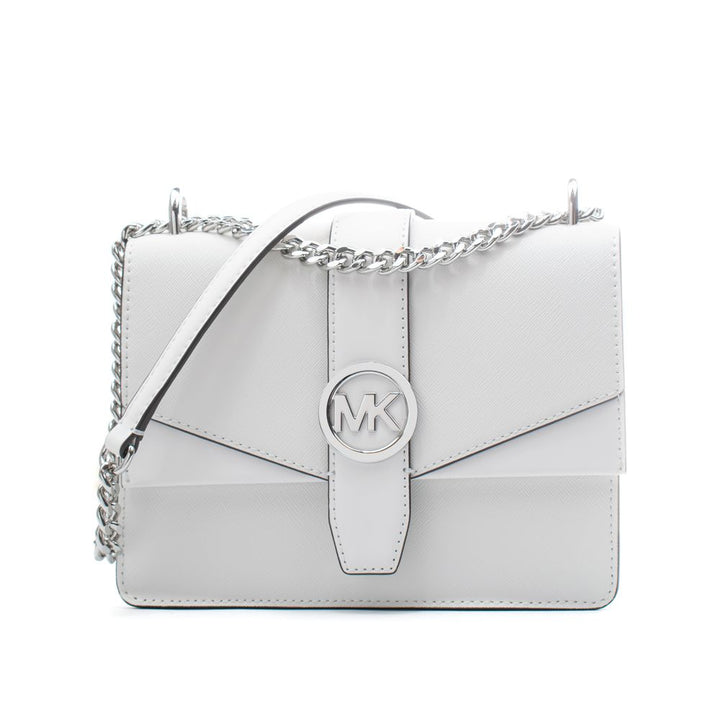 White Leather Shoulder Bag Michael Kors