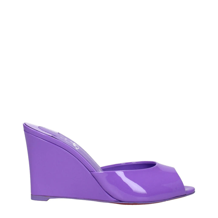 Purple Leather Wedge Sandals Christian Louboutin