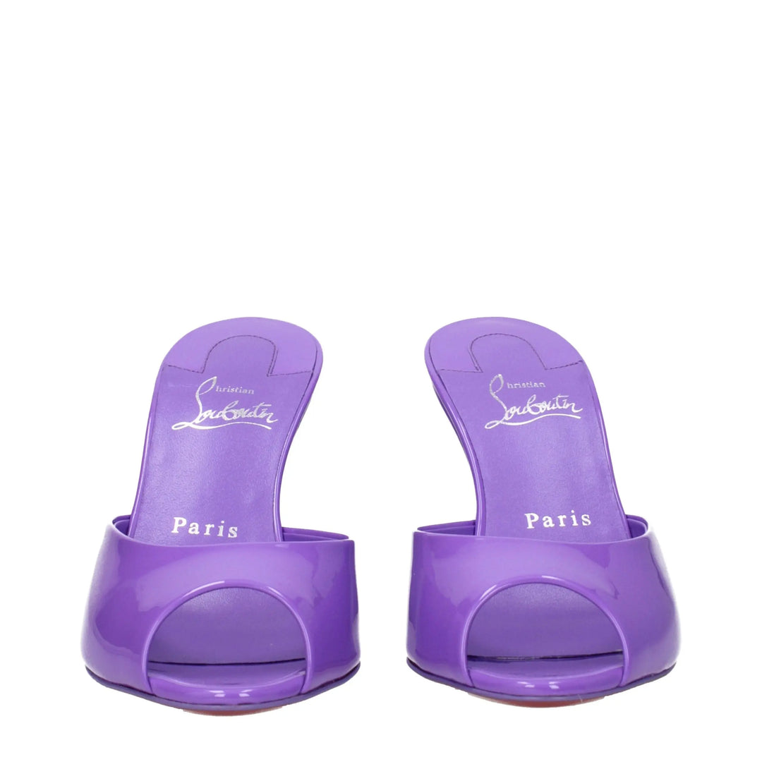 Purple Leather Wedge Sandals Christian Louboutin