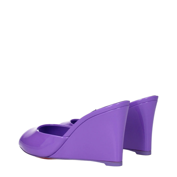Purple Leather Wedge Sandals Christian Louboutin