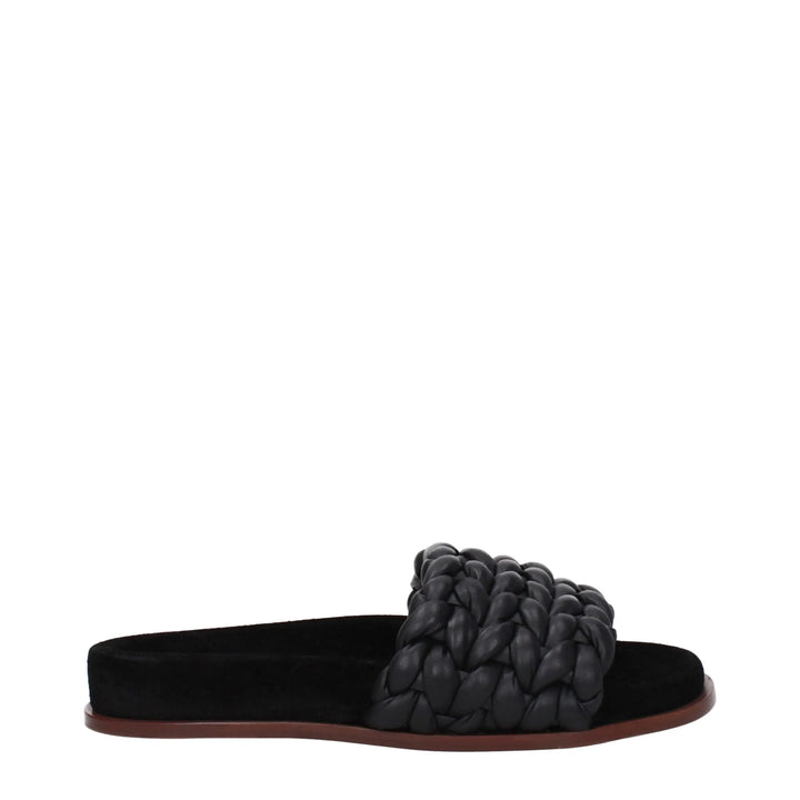 Black Leather Slippers Chloé
