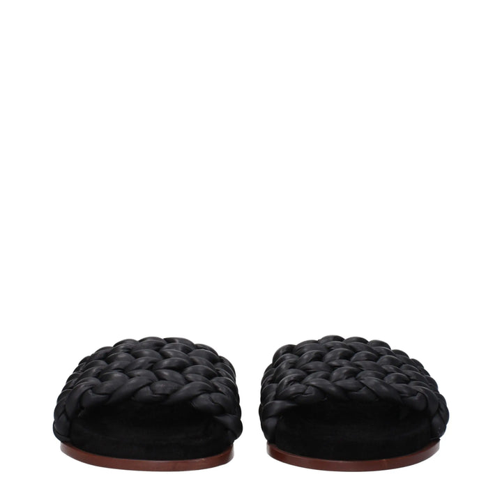 Black Leather Slippers Chloé
