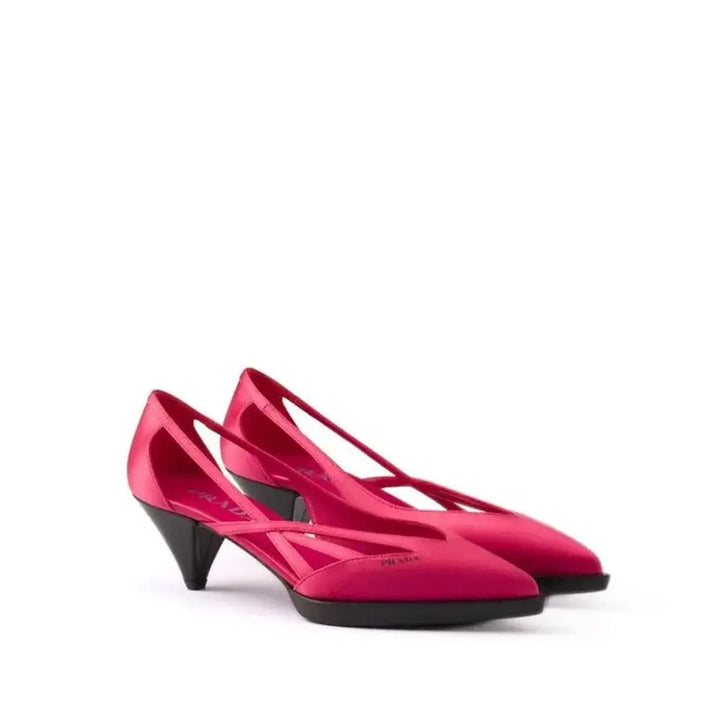 Multicolor Silk Mid Heel Pumps Prada