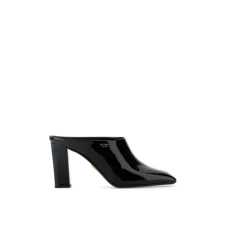 Black Calfskin Mules Prada
