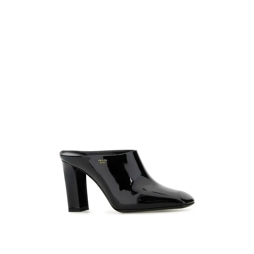 Black Calfskin Mules Prada