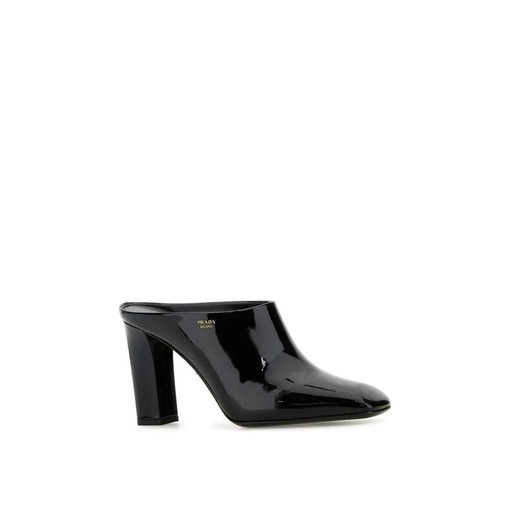 Black Calfskin Mules Prada