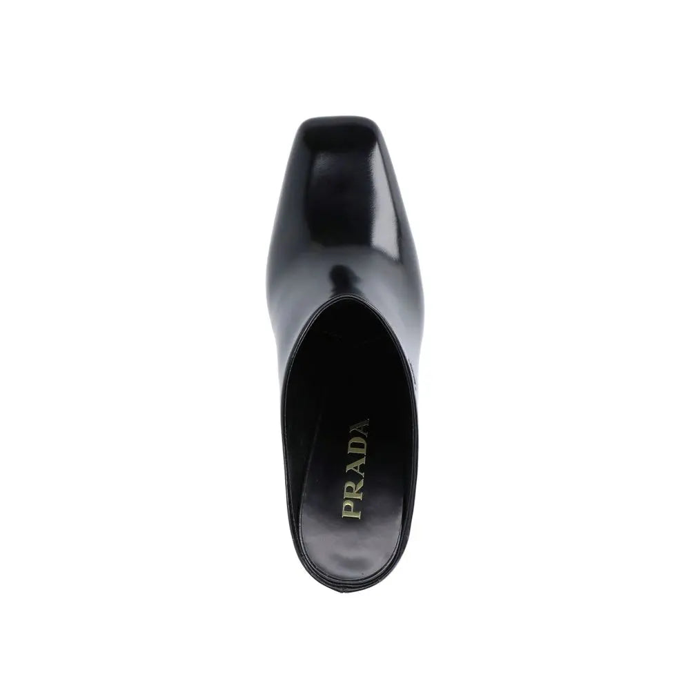 Black Calfskin Mules Prada