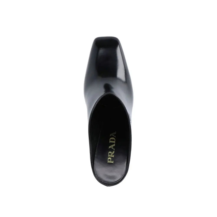 Black Calfskin Mules Prada