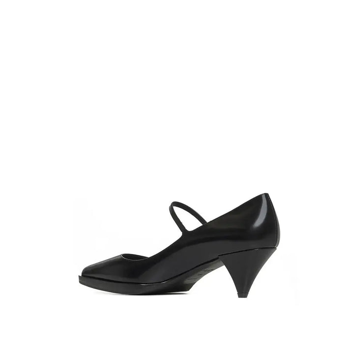 Black Calfskin Mid Heel Pumps Prada