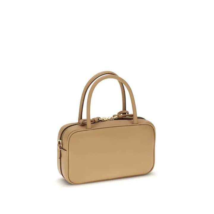 Beige Calf Leather Bos Taurus Handbag Prada