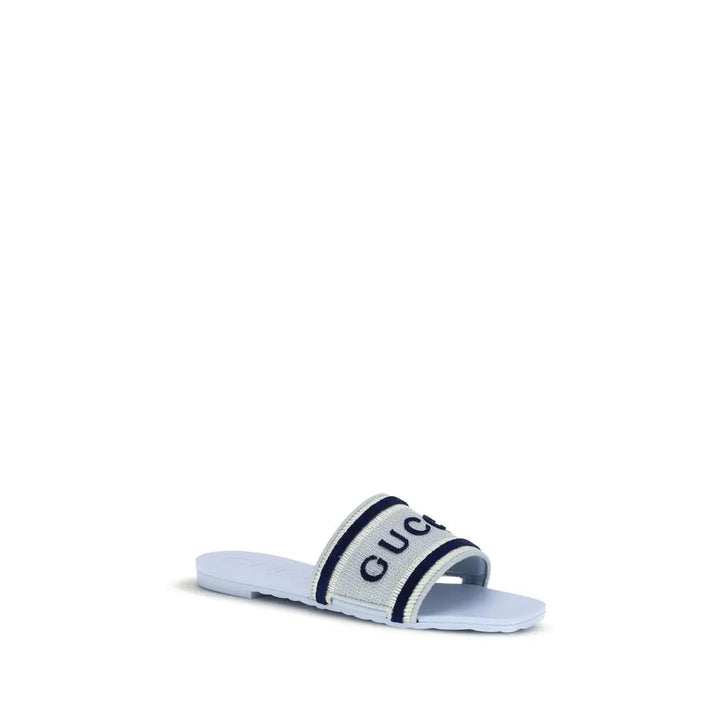 Blue Cotton Sandals Gucci