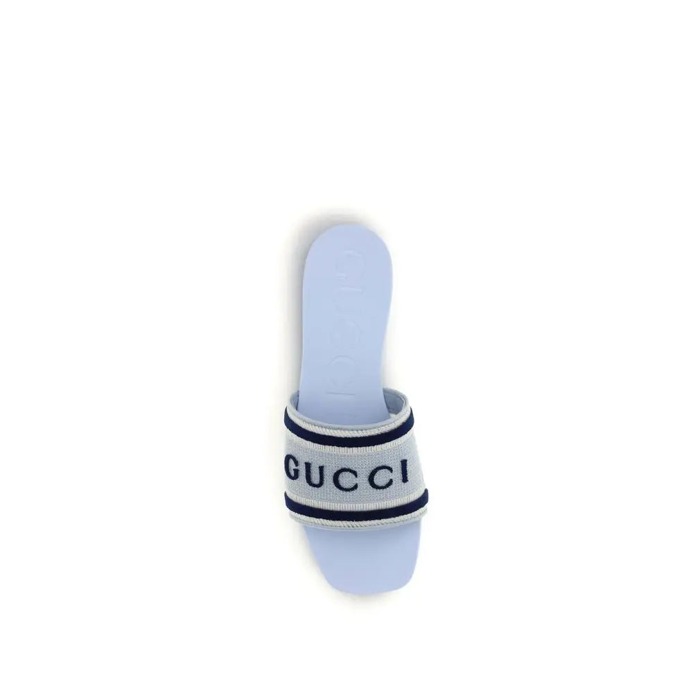 Blue Cotton Sandals Gucci