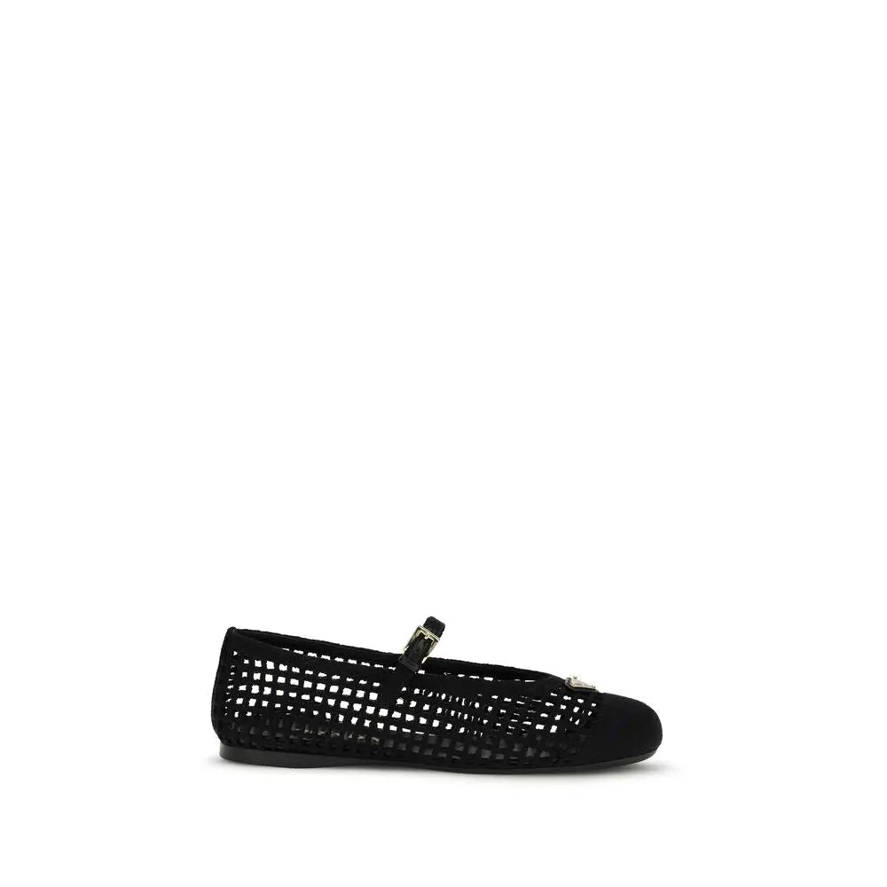 Black Cotton Ballet Flats Prada