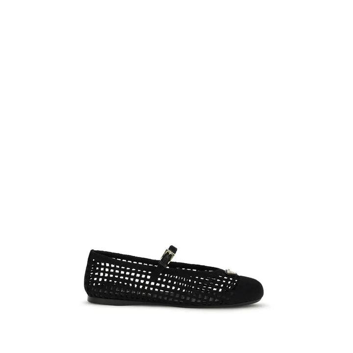 Black Cotton Ballet Flats Prada
