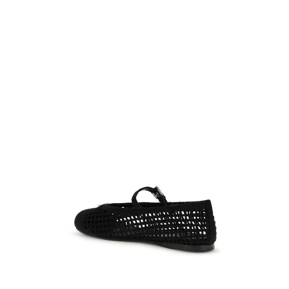 Black Cotton Ballet Flats Prada